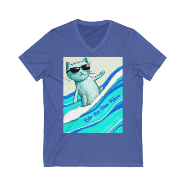 Ride the Blue Wave Unisex Jersey Short Sleeve V-Neck Tee