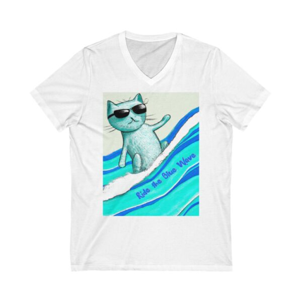 Ride the Blue Wave Unisex Jersey Short Sleeve V-Neck Tee